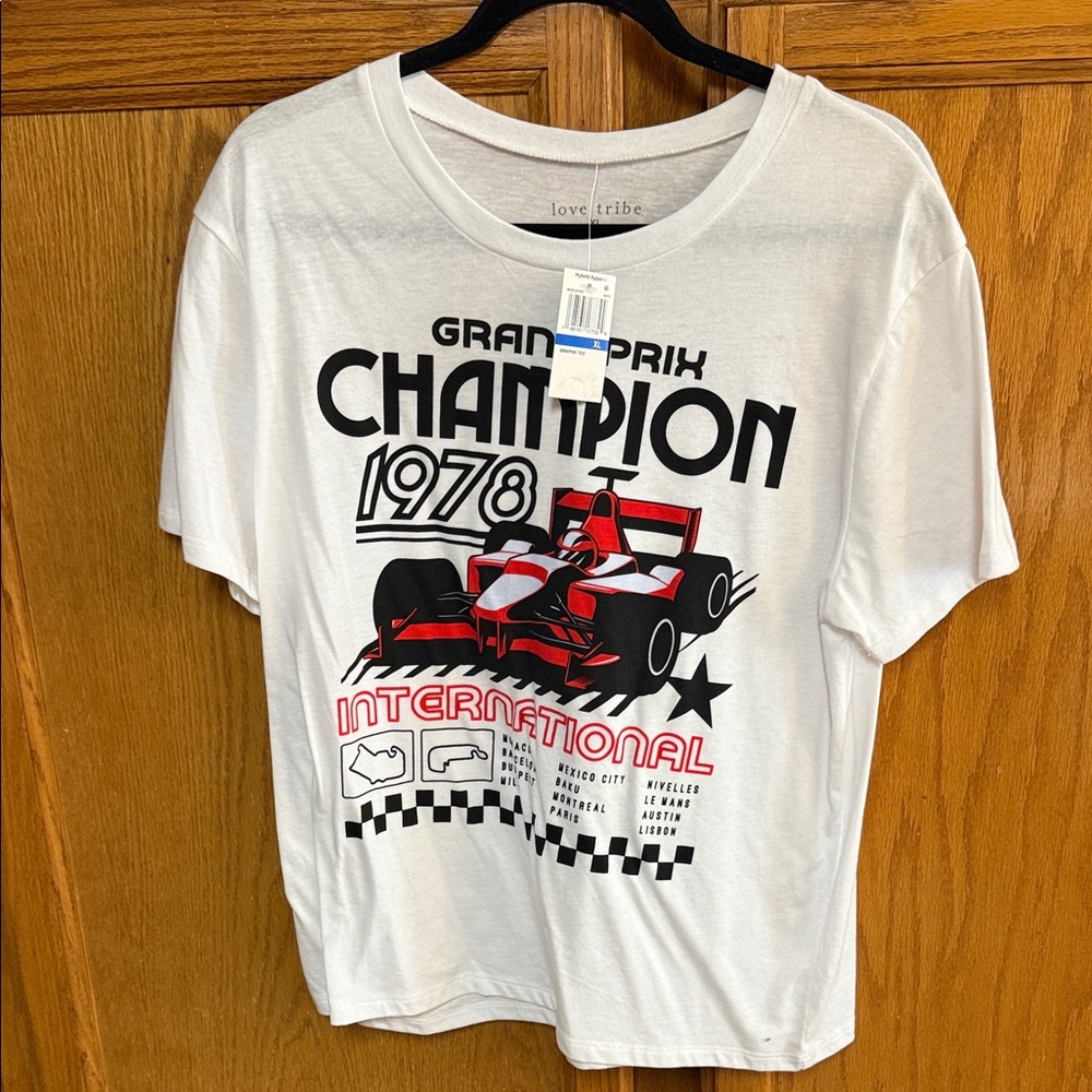 Love Tribe White Grand Prix Champion 1978 Tee